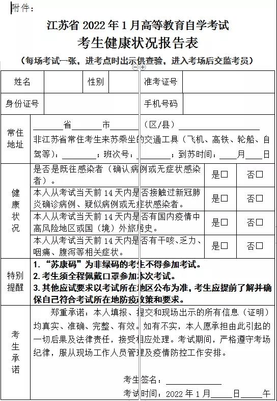 2022年1月江苏自考考前提示！(图1)