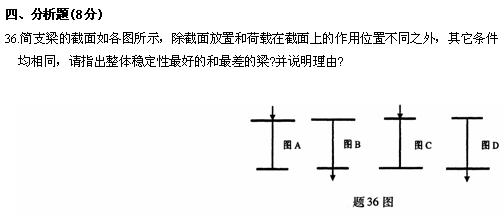 全国2010年4月高等教育自学考试钢结构试题(图10) 全国2010年4月高等教育自学考试钢结构试题(图10)