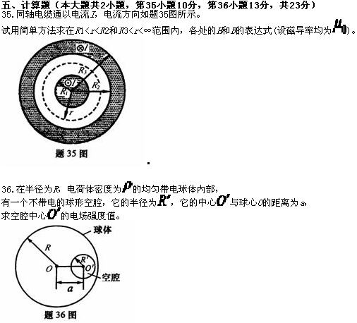 全国2010年7月高等教育自学考试电磁场试题(图6) 全国2010年7月高等教育自学考试电磁场试题(图6)
