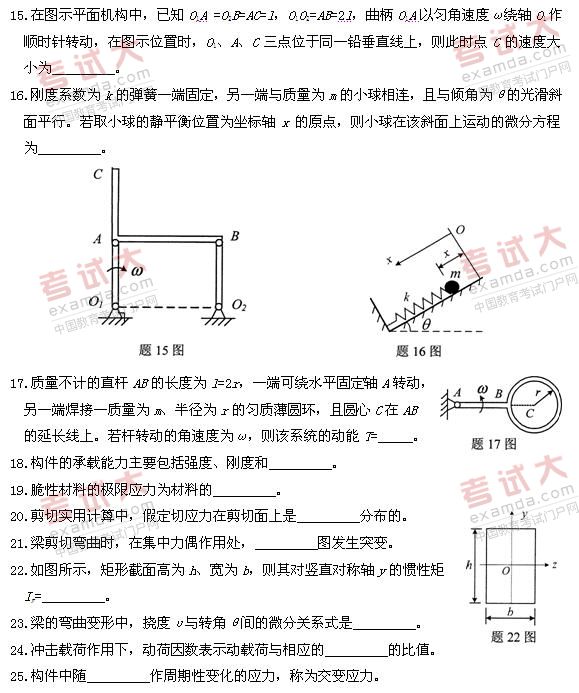 全国2010年10月高等教育自学考试工程力学(一)试题(图4)