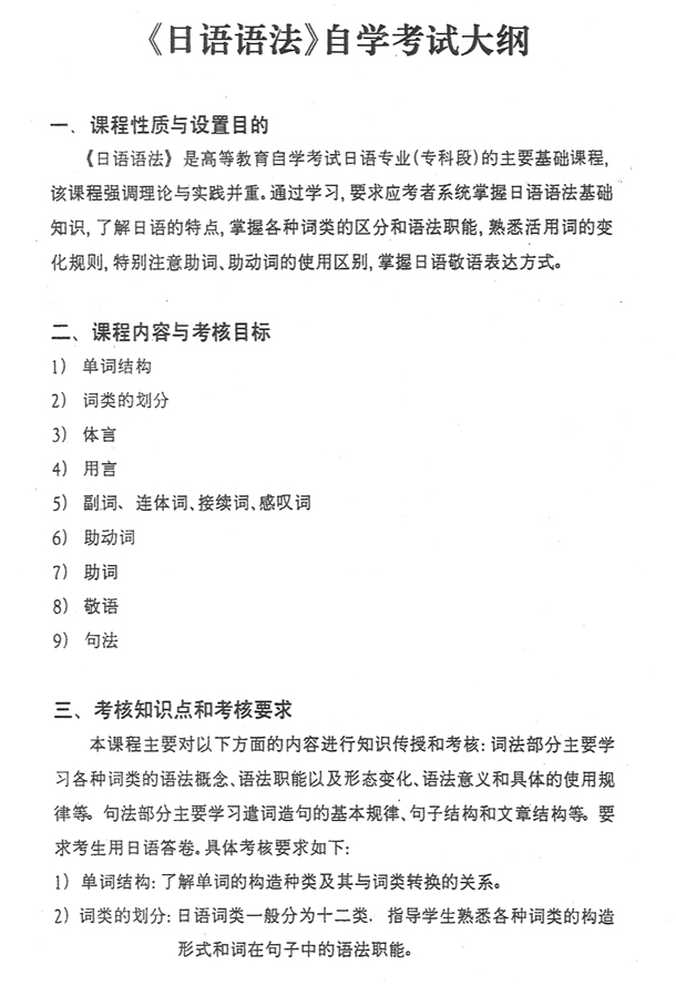 00607 日语语法(高纲 0441)(图1) 00607 日语语法(高纲 0441)(图1)